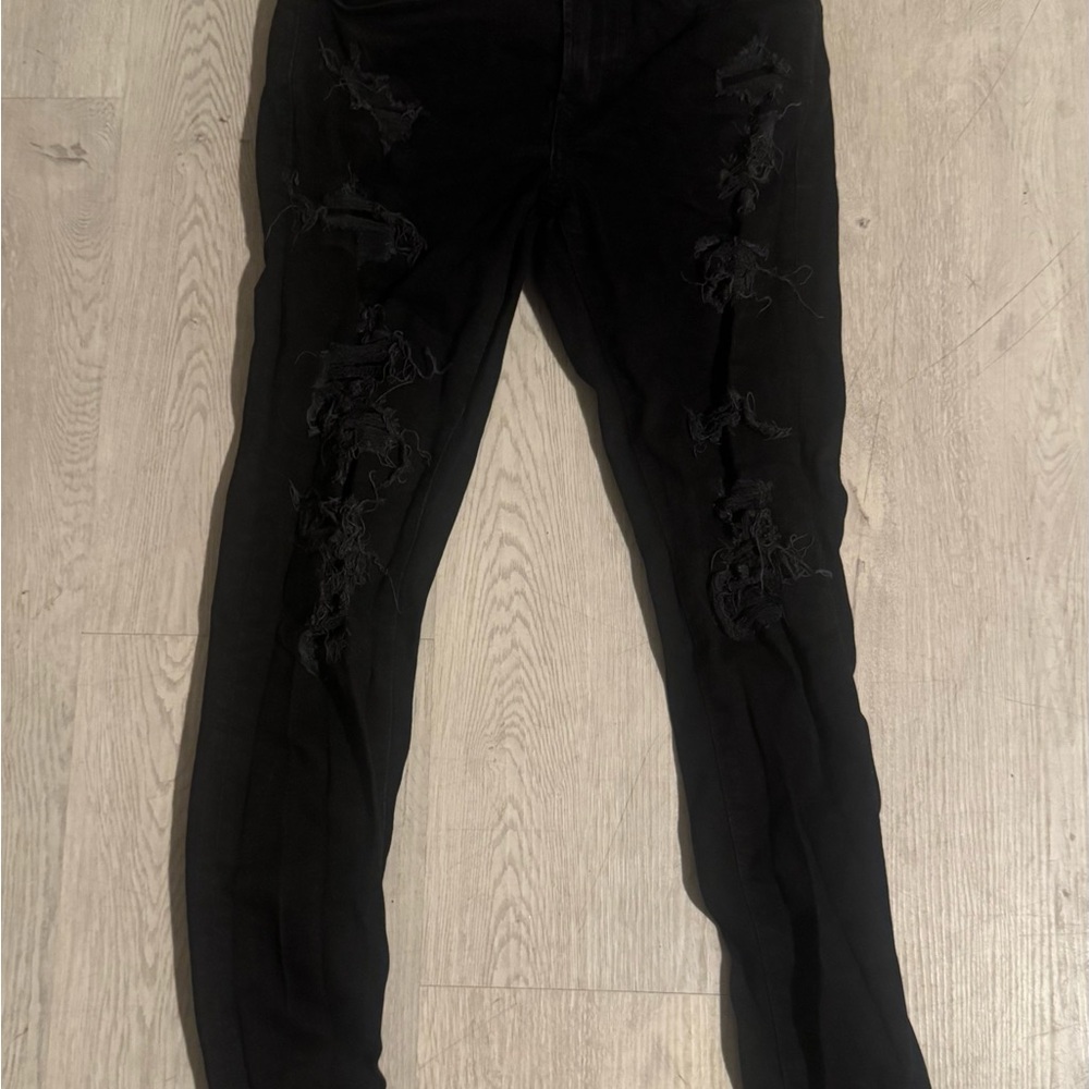 American Eagle Black Distressed Jeans